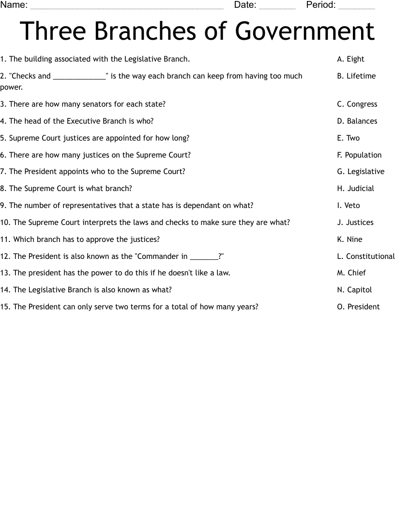 Free Printable Worksheets 3 Branches