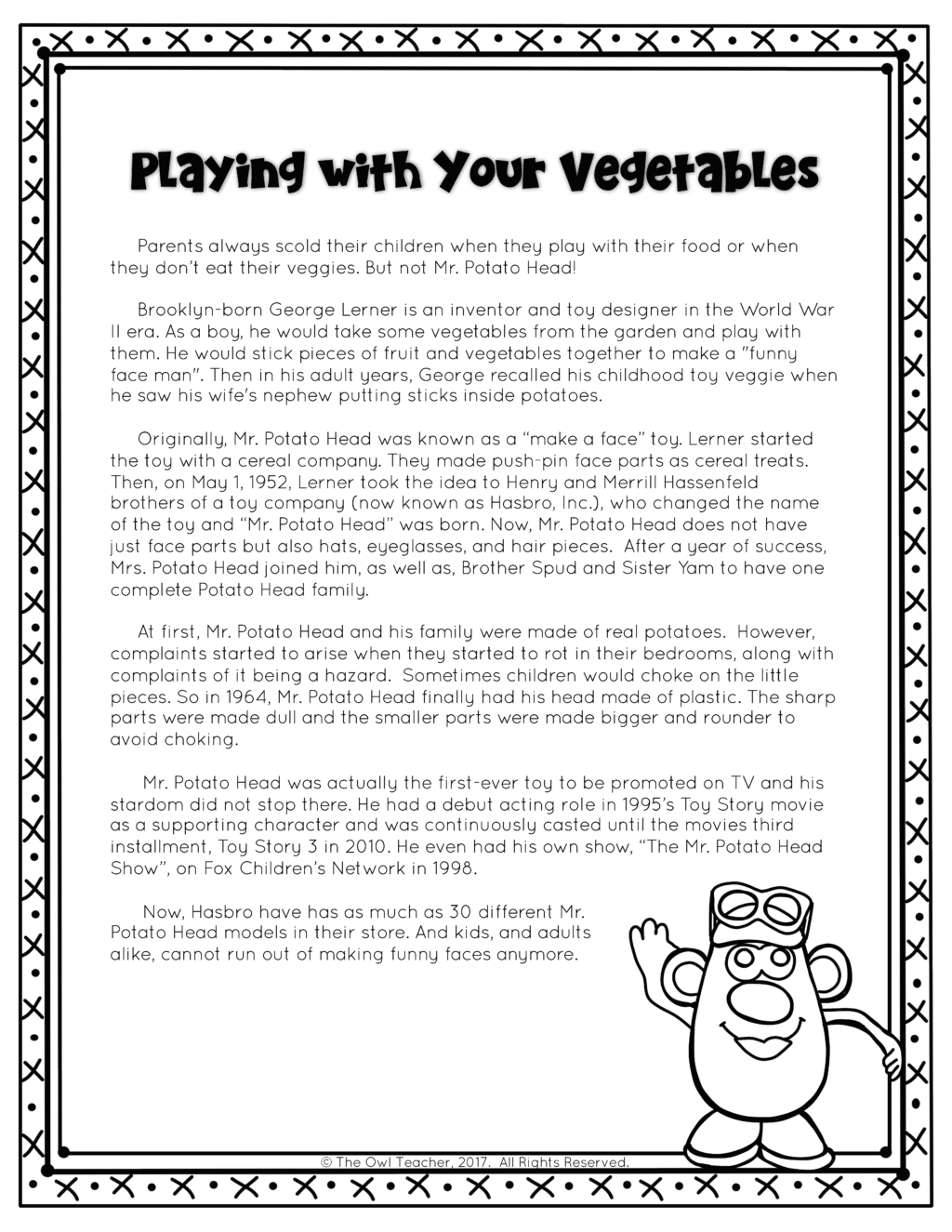 Children Inventors Reading Comprehension Worksheet