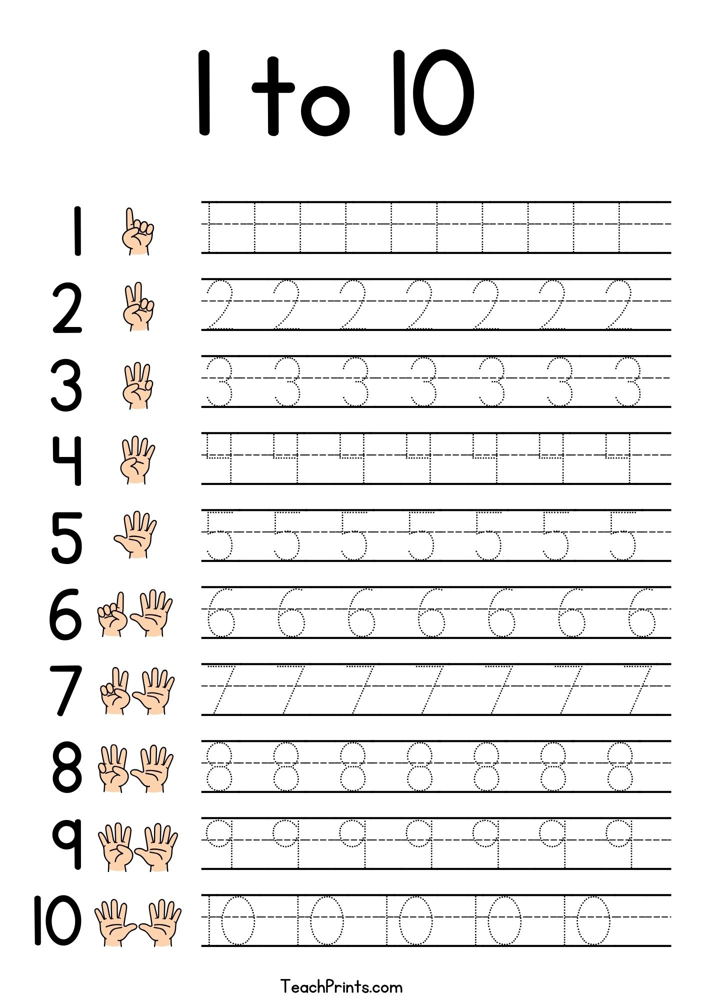 Free Printable Number Trace Worksheets