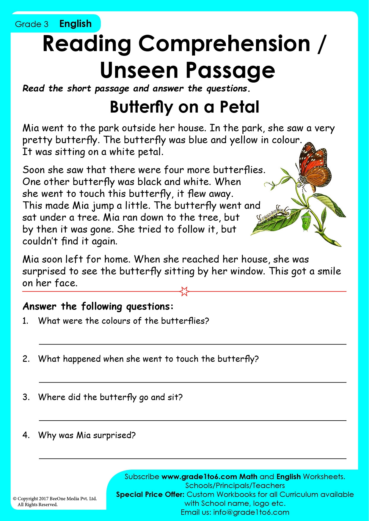 Unseen Passage Butterfly On A Petal