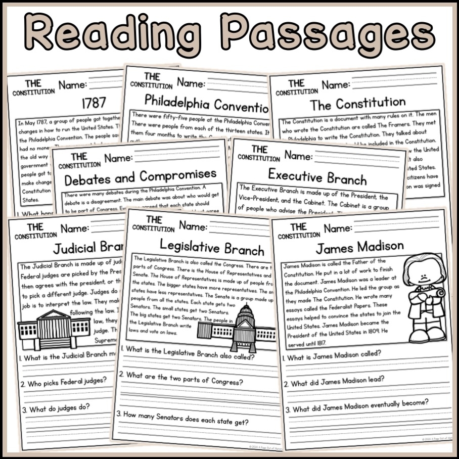 Constitution Reading Comprehension Worksheet Answers
