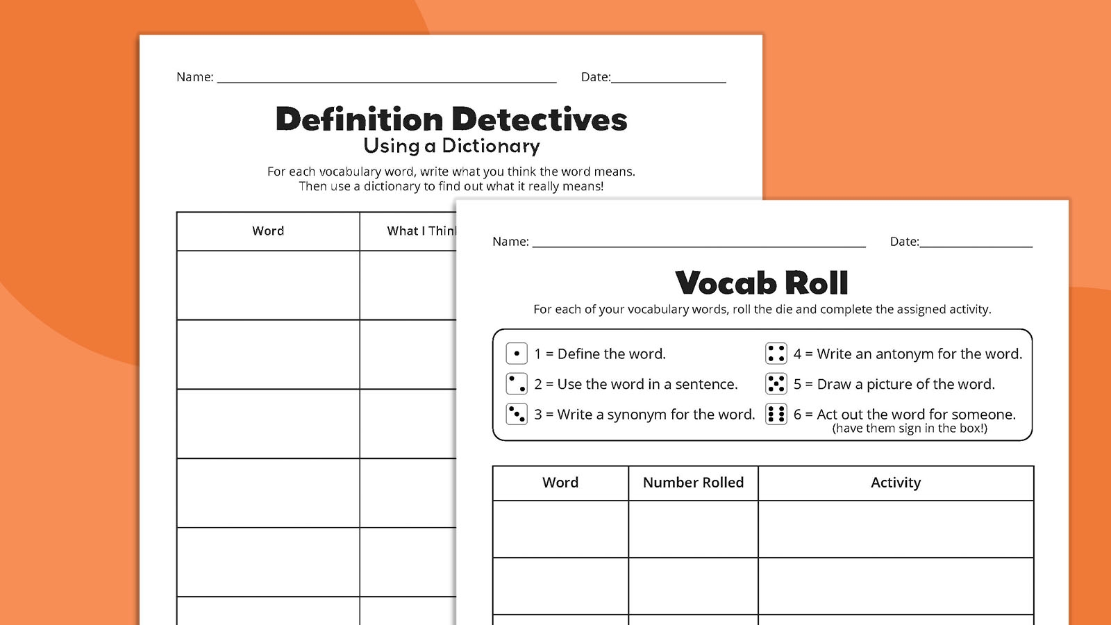 Free Printable High School Vocabulary Worksheets