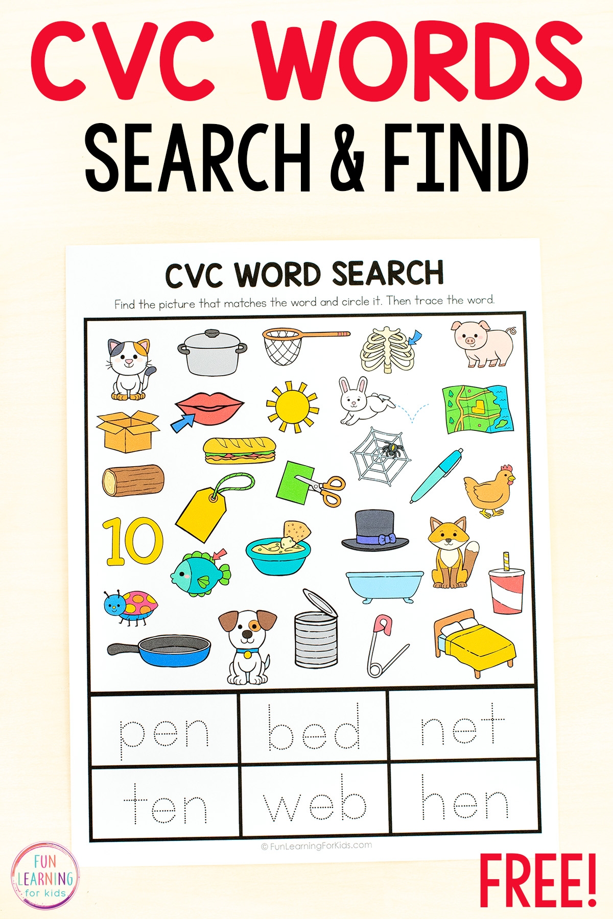 Cvc Worksheets Free Printable