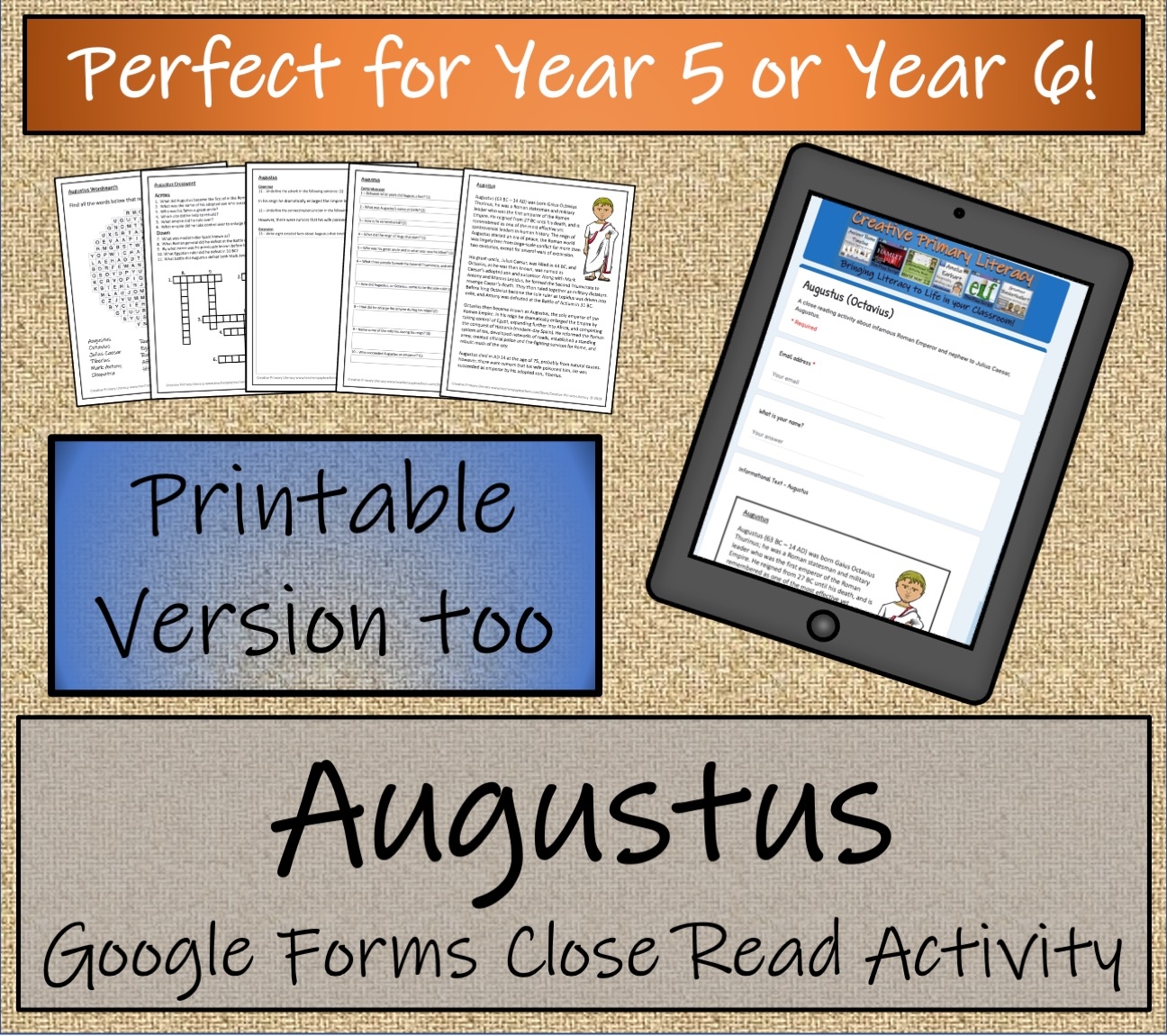 Year 5 Or Year 6 Augustus Reading Comprehension Activity Digital Print Teaching Resources